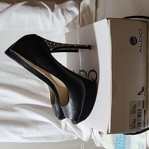 Aldo Silver and Gold Studded High Heel Pumps